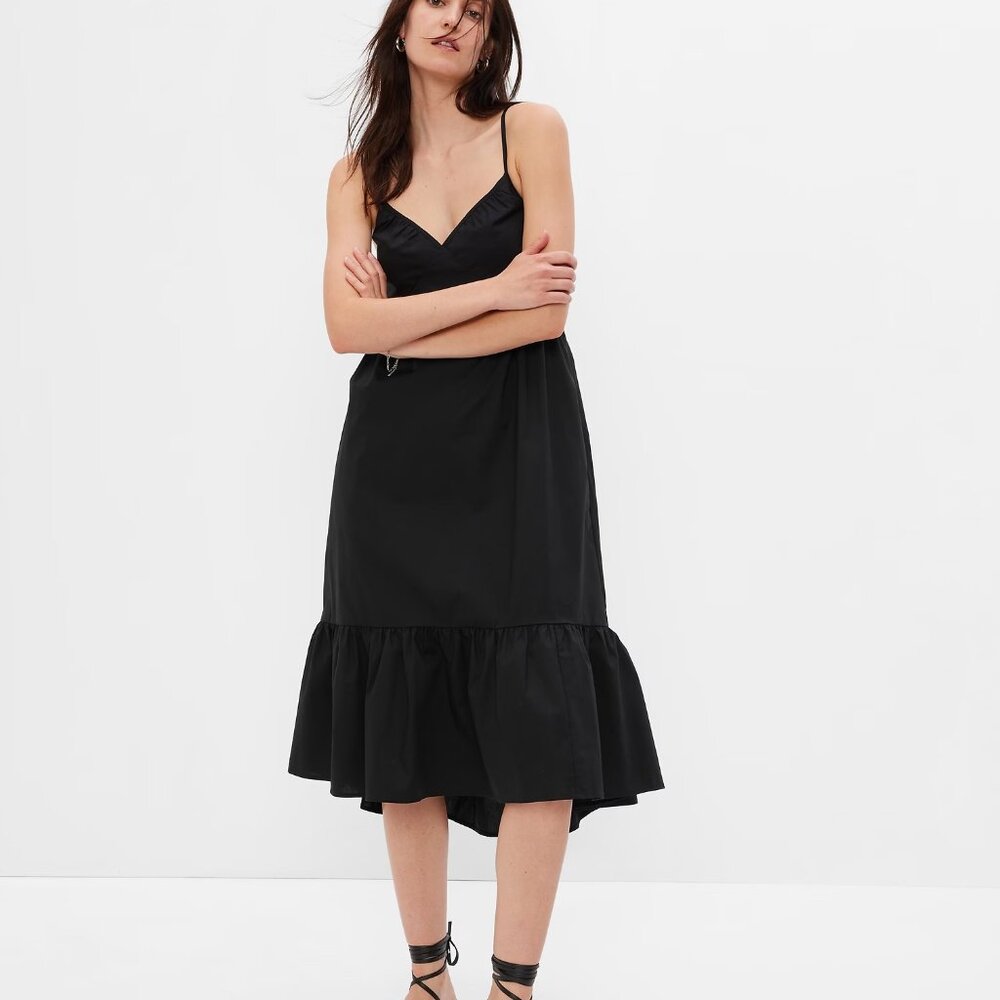 Gap Deep V-Neck Cami Midi Dress